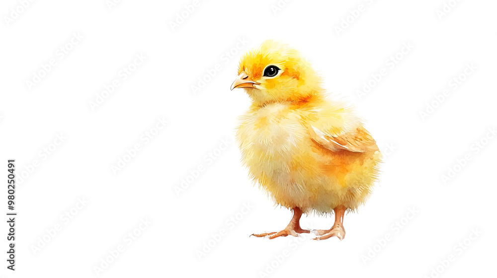 A cute, fluffy yellow chick standing, perfect for depicting springtime, farm life, or adorable wildlife themes. A cute, fluffy yellow chick standing, perfect for depicting springtime, farm life, or adorable wildlife themes.