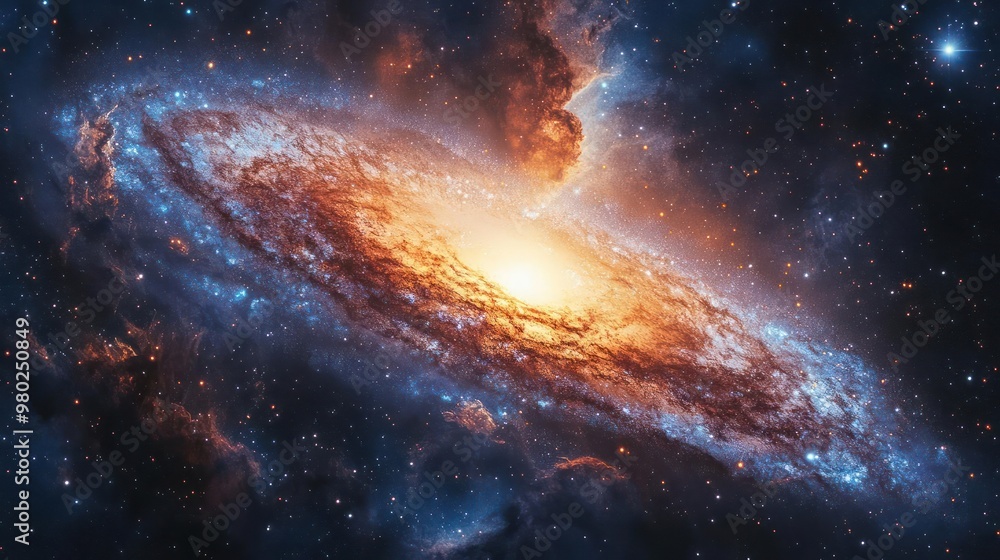 An expansive cosmic nebula, filled with interstellar gas and dust, against the backdrop of space. An expansive cosmic nebula, filled with interstellar gas and dust, against the backdrop of space.