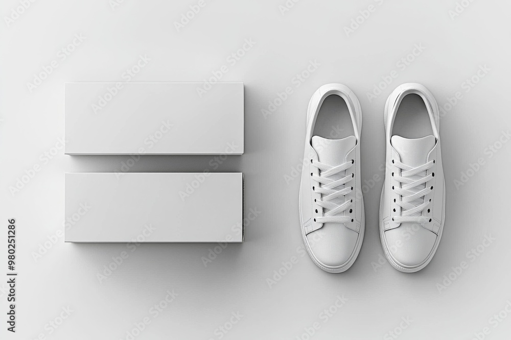 Shoe Box Mockup on Isolated white Background created with Generative AI Shoe Box Mockup on Isolated white Background created with Generative AI