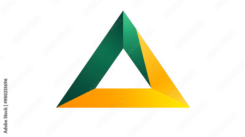 A geometric triangular logo design featuring vibrant green and orange colors, symbolizing innovation and creativity. A geometric triangular logo design featuring vibrant green and orange colors, symbolizing innovation and creativity.