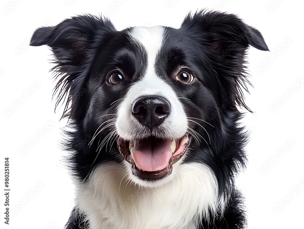 A joyful black and white border collie with an expressive face and bright eyes, perfect for pet lovers and animal-themed projects. A joyful black and white border collie with an expressive face and bright eyes, perfect for pet lovers and animal-themed projects.