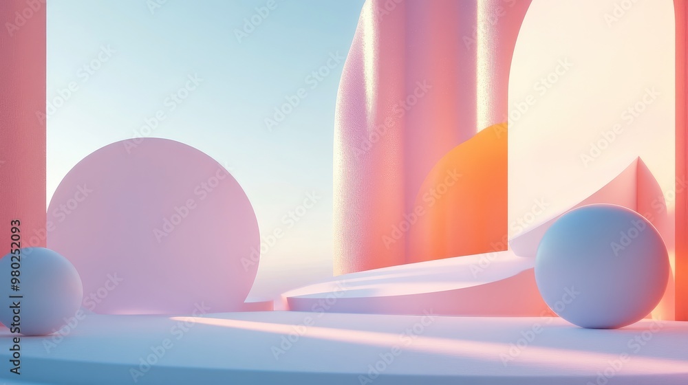 Minimalist 3D rendering of abstract shapes with a futuristic touch, perfect for text placement. No people or logos in this clean scene. Minimalist 3D rendering of abstract shapes with a futuristic touch, perfect for text placement. No people or logos in this clean scene.
