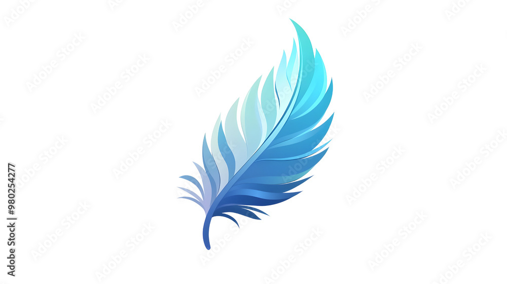A vibrant blue feather showcasing delicate details and graceful curves, perfect for themes of creativity and nature. A vibrant blue feather showcasing delicate details and graceful curves, perfect for themes of creativity and nature.