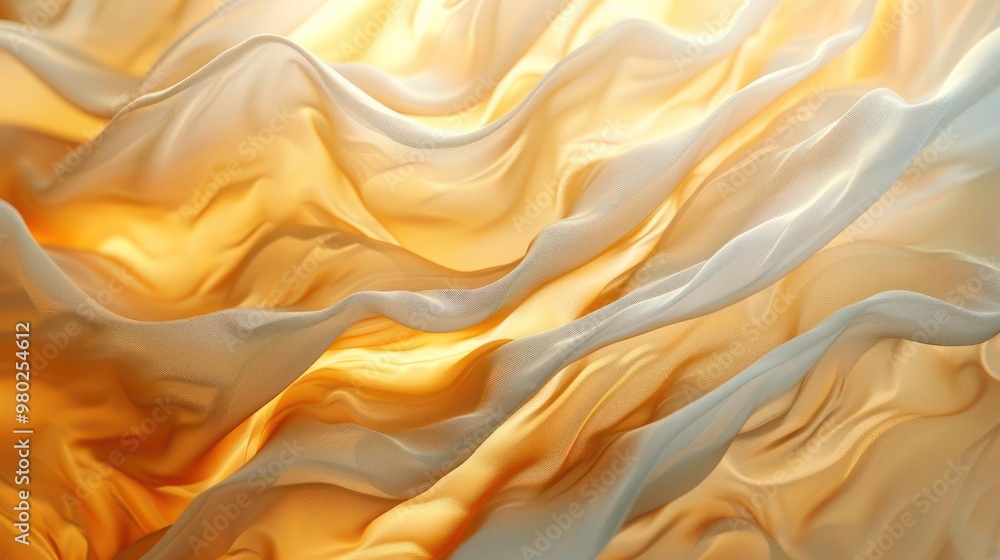 Obraz premium a golden, fiery, rippled surface that could be interpreted as a sunset or a sunrise.