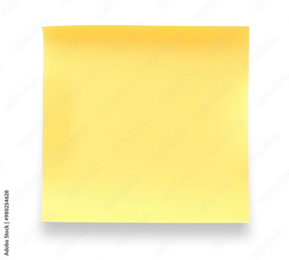 Blank yellow sticky paper note isolated on transparent background Blank yellow sticky paper note isolated on transparent background