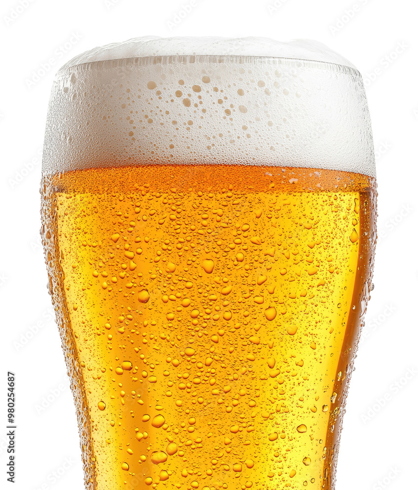 Closeup of a beer glass isolated on transparent background Closeup of a beer glass isolated on transparent background
