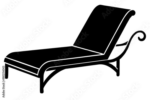 Vector set Silhouette of Woman lying on chaise lounge, Beach umbrella and Sun lounger icon vector, filled flat sign, solid pictogram isolated on white. Sunbed symbol, logo illustration