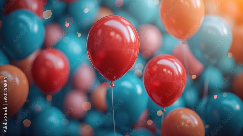 Balloons and Copy Space: Perfect for Birthday Cards and Festive Events Balloons and Copy Space: Perfect for Birthday Cards and Festive Events