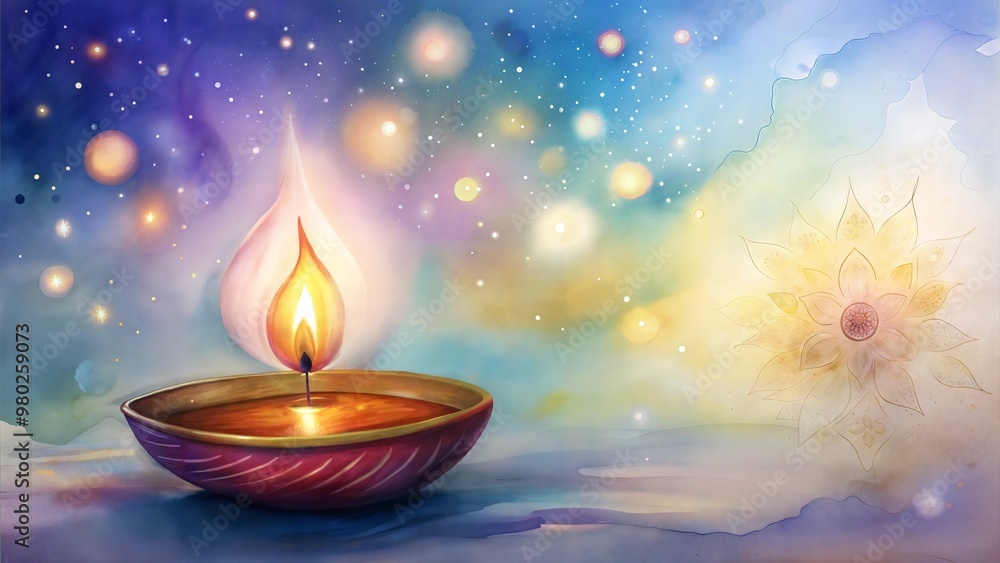 Happy diwali background with diya and sparkles, copy space for text
Happy diwali background with diya and sparkles, copy space for text