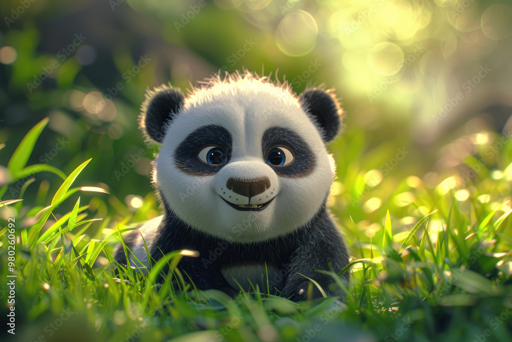 Pandas eat bamboo in the bamboo forest Pandas eat bamboo in the bamboo forest