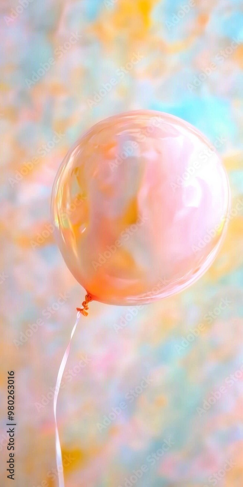 Minimalistic Pink Balloon on Light Blue Background with White Trails - Simple and Cute Cartoon Style Minimalistic Pink Balloon on Light Blue Background with White Trails - Simple and Cute Cartoon Style