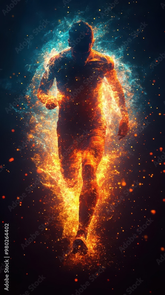 dynamic multiexposure athlete silhouette layers of motion vibrant color overlays sense of speed and power dynamic multiexposure athlete silhouette layers of motion vibrant color overlays sense of speed and power