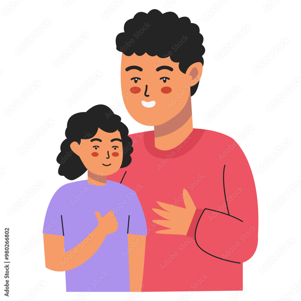 Happy Father's Day Illustration with Cartoon Design Style. Vector Character Happy Father's Day Illustration with Cartoon Design Style. Vector Character