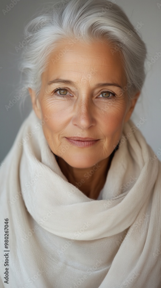 Graceful wisdom: portrait of an elderly woman with kind eyes for inspirational projects Graceful wisdom: portrait of an elderly woman with kind eyes for inspirational projects