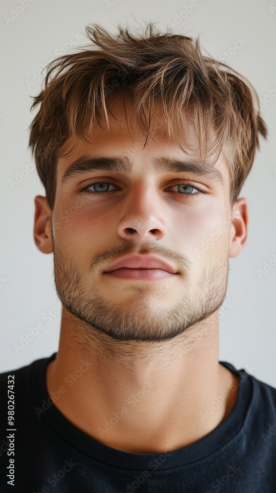 Hopeful expression of youth: portrait of a young man for print and posters Hopeful expression of youth: portrait of a young man for print and posters