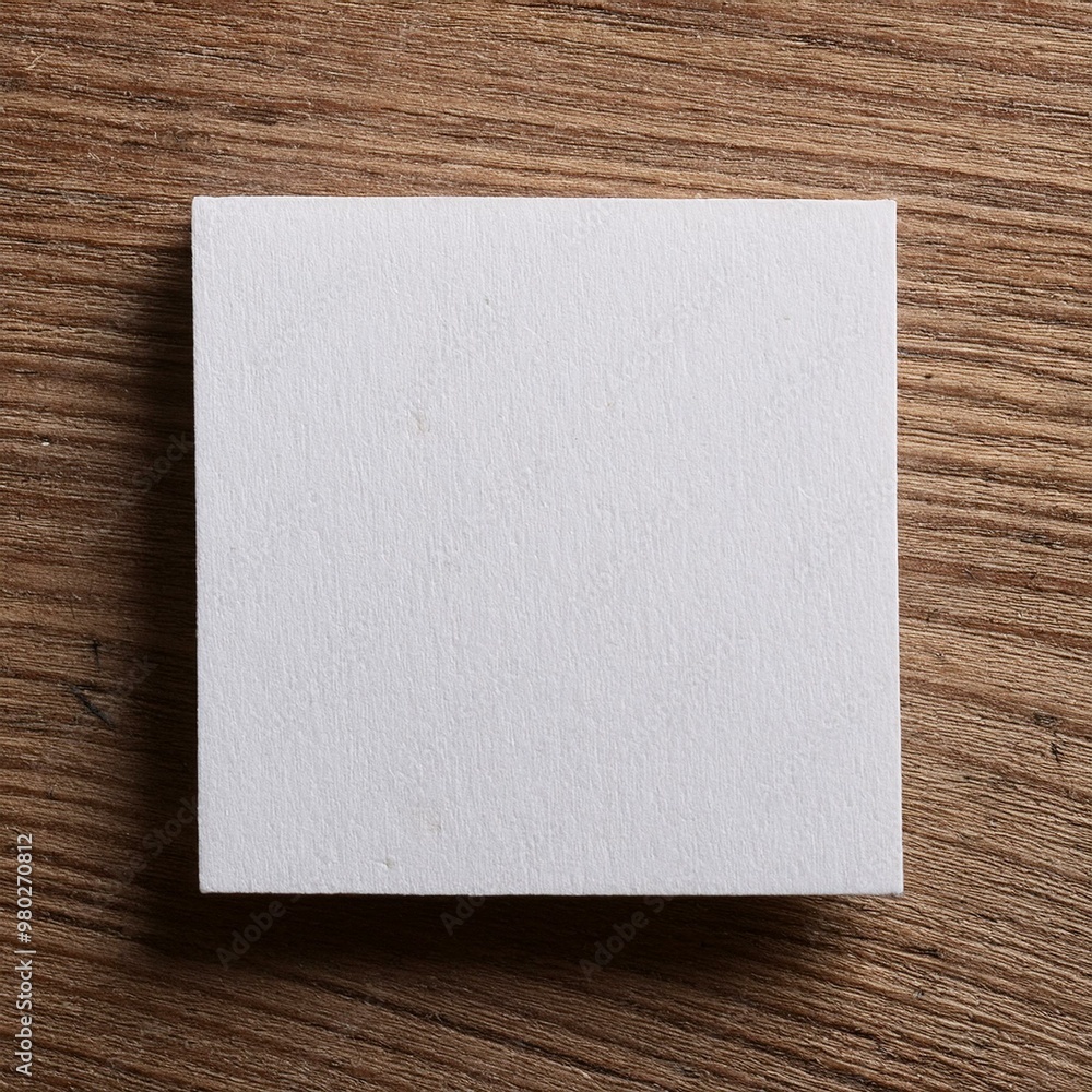 White Square Paper With Wood Background White Square Paper With Wood Background