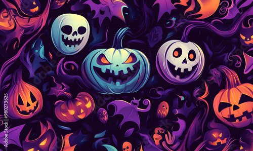 Pattern of Halloween themed halloween background