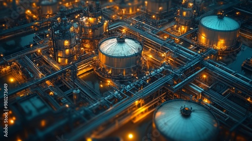 Industrial Oil Refinery with Advanced Technology Generative AI