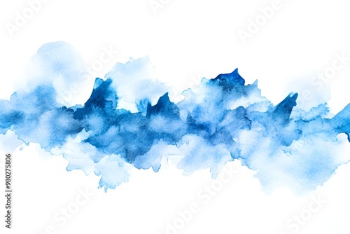 A blue line of watercolor paint