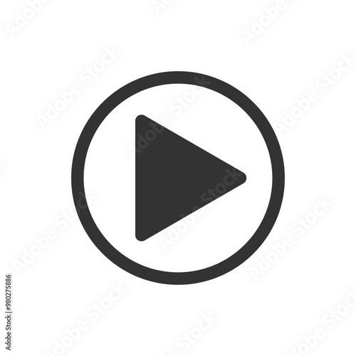 Simple Black Play Button Icon with Transparent Background. Minimalistic black play button icon on a transparent background, ideal for media players, apps, and digital interfaces.