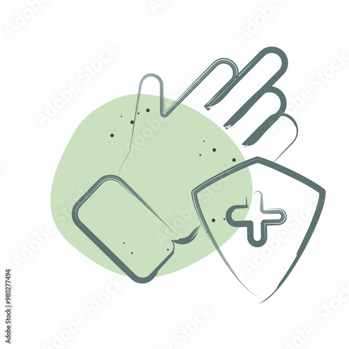 Icon Protection 2. related to Hygiene symbol. Color Spot Style. simple design illustration