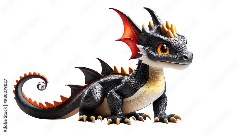 Naklejka premium dragon isolated on white background
