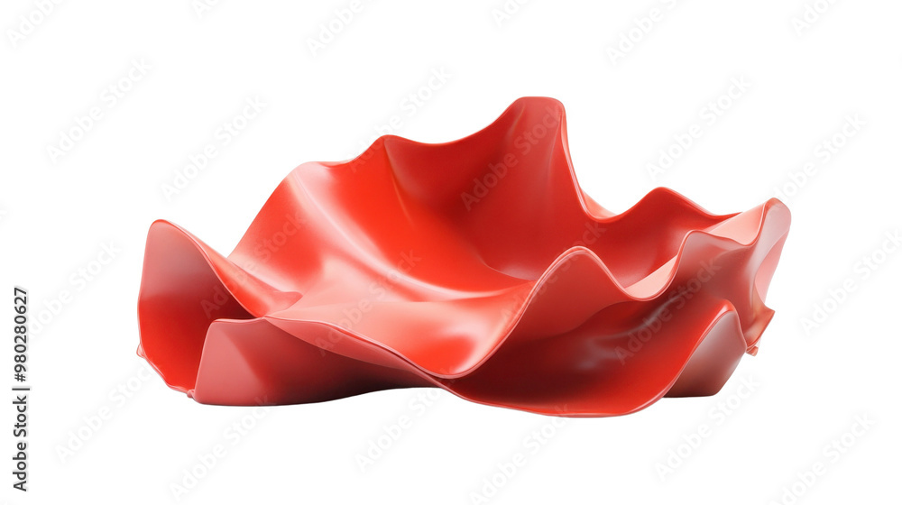 A beautiful red decorative bowl with smooth, flowing curves, perfect for modern interior styles and artistic settings. transparent background A beautiful red decorative bowl with smooth, flowing curves, perfect for modern interior styles and artistic settings. transparent background