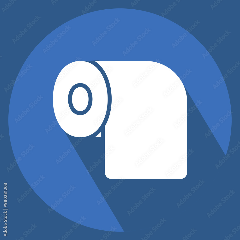 Icon Toilet Paper. related to Hygiene symbol. long shadow style. simple design illustration Icon Toilet Paper. related to Hygiene symbol. long shadow style. simple design illustration