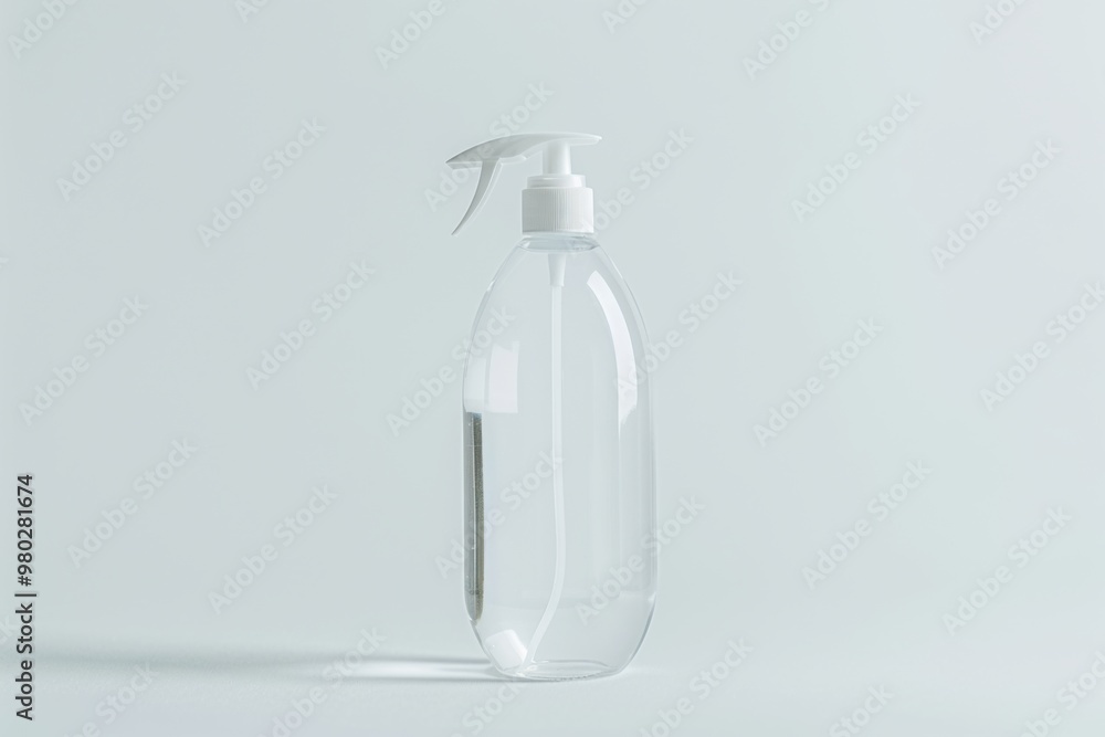 Serene scene with a sanitizer bottle amidst gentle pastel tones Serene scene with a sanitizer bottle amidst gentle pastel tones