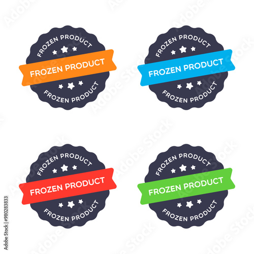 Vector Frozen Product Star Badge Labels