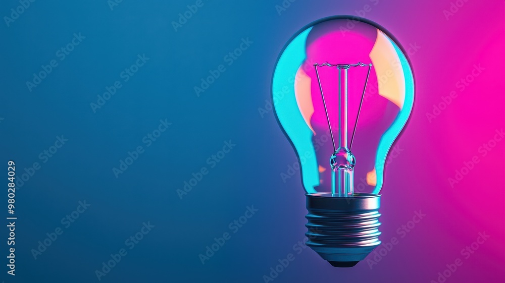 A vibrant light bulb radiates color against a gradient background, symbolizing creativity and innovation in modern design. A vibrant light bulb radiates color against a gradient background, symbolizing creativity and innovation in modern design.