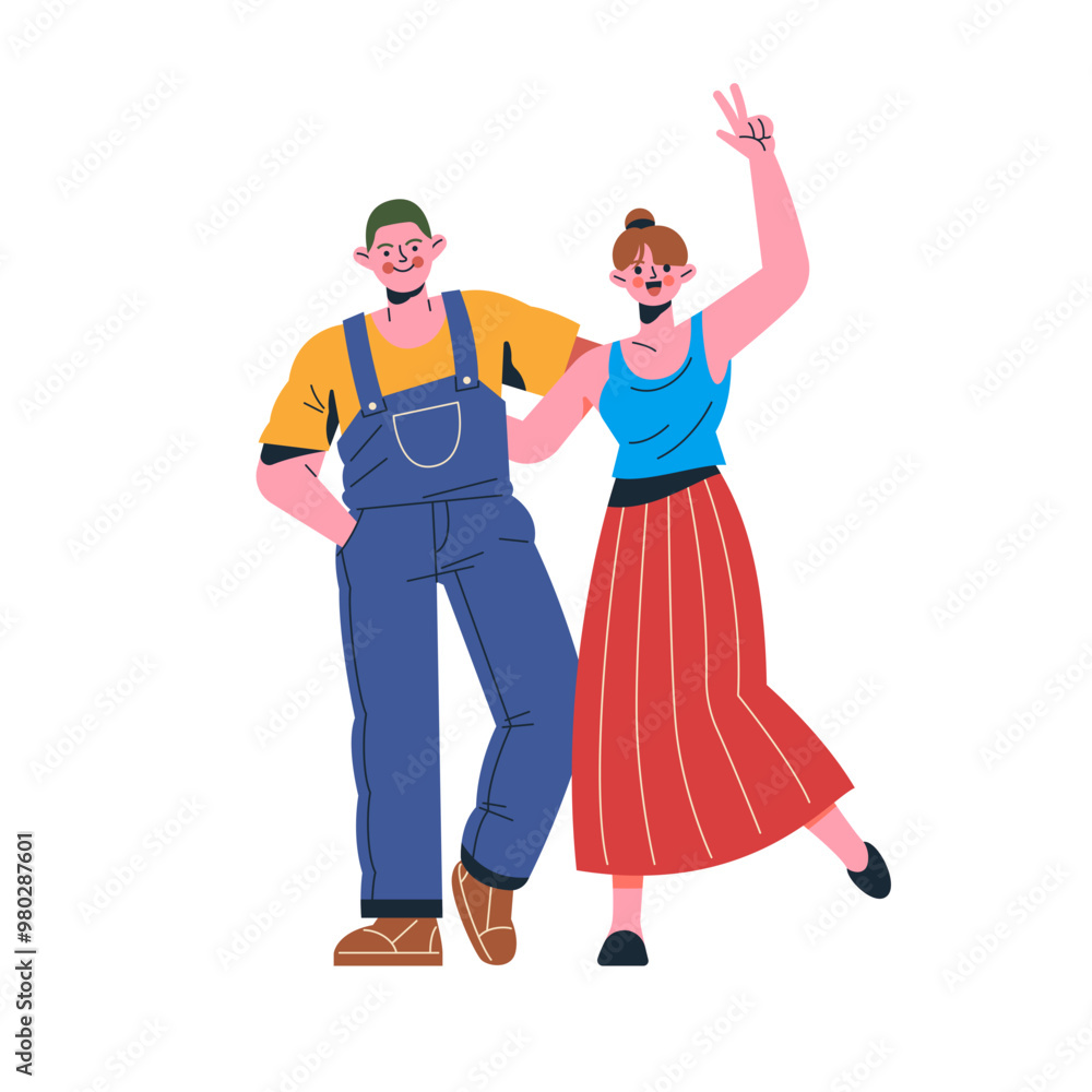 Fototapeta premium Young love illustration