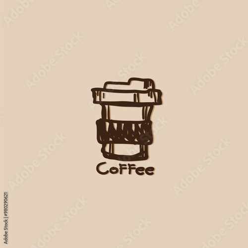 coffee cup icon symbol logo graphic