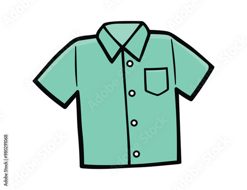 Green short sleeve shirt - fresh and stylish top for warm weather, ideal for casual wear and everyday comfort