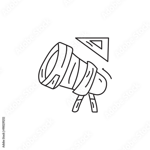 telescope with a triangle above it