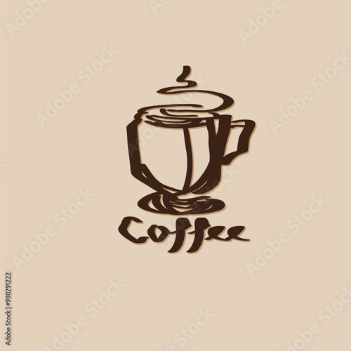 coffee cup icon symbol logo graphic