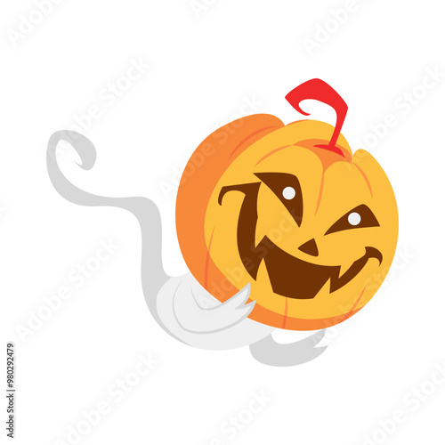 Pumpkin ghost illustration