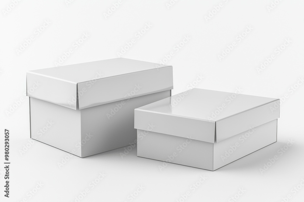 Shoe Box Mockup on Isolated white Background created with Generative AI Shoe Box Mockup on Isolated white Background created with Generative AI