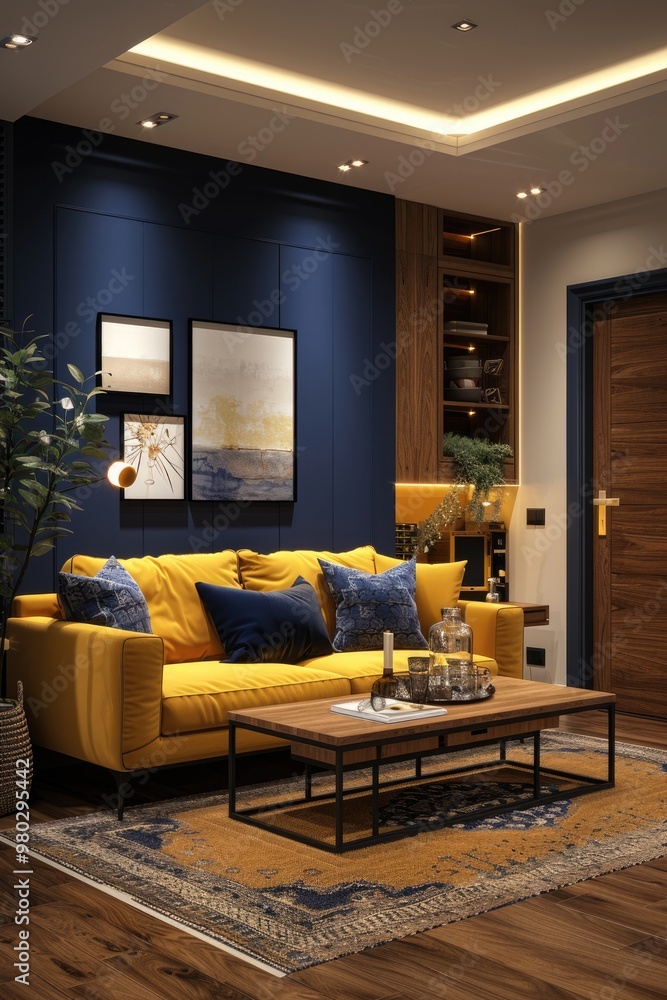 Fototapeta premium Sofa placed in the living room