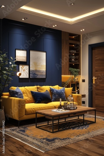 Wallpaper Mural Sofa placed in the living room Torontodigital.ca