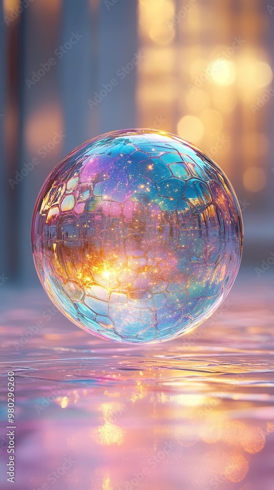 ethereal iridescent bubble floating against a dreamy pastel gradient background delicate light refractions create a mesmerizing rainbow effect evoking a sense of wonder and childlike fascination ethereal iridescent bubble floating against a dreamy pastel gradient background delicate light refractions create a mesmerizing rainbow effect evoking a sense of wonder and childlike fascination