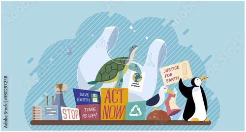 Climate change. Save the planet. Waste pollution. Choose renewable resources to reduce carbon footprint and fight climate change Celebrate World Environment Day by advocating for greener future