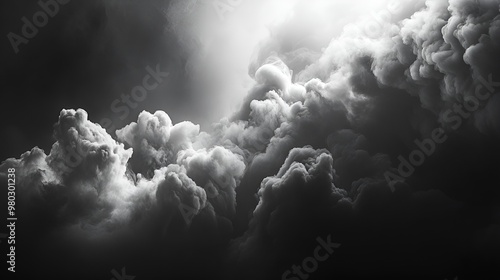 Soft gray smoke swirls forming intricate abstract textures and patterns