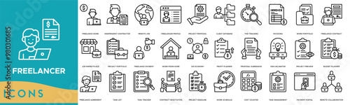 Freelancer icon. Freelance Work, Independent Contractor, Remote Job, Freelancer Profile and Project Proposal