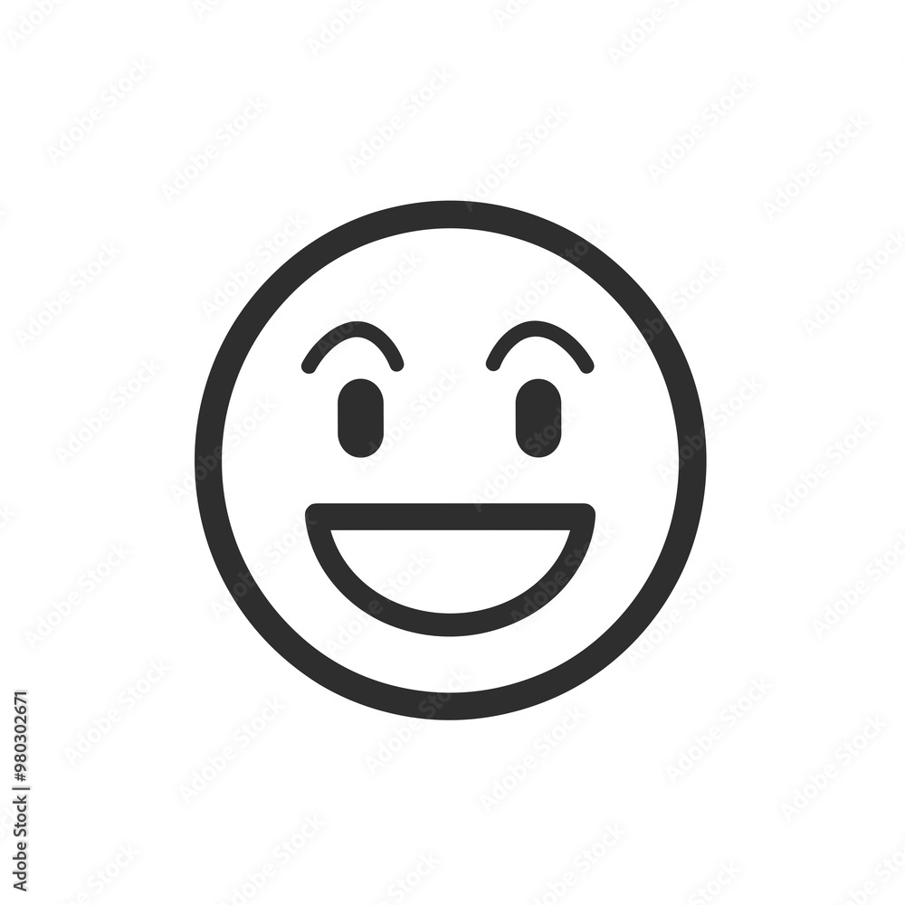 This design features a minimalistic black line drawing of a smiling face. It conveys a sense of friendliness, suitable for various digital uses This design features a minimalistic black line drawing of a smiling face. It conveys a sense of friendliness, suitable for various digital uses