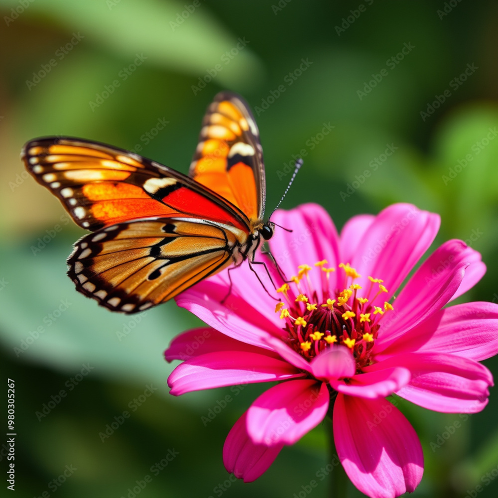 The image of a red-orange ladybug sniffing a pink flower is a beautiful picture of nature, truly eye-catching. The image of a red-orange ladybug sniffing a pink flower is a beautiful picture of nature, truly eye-catching.