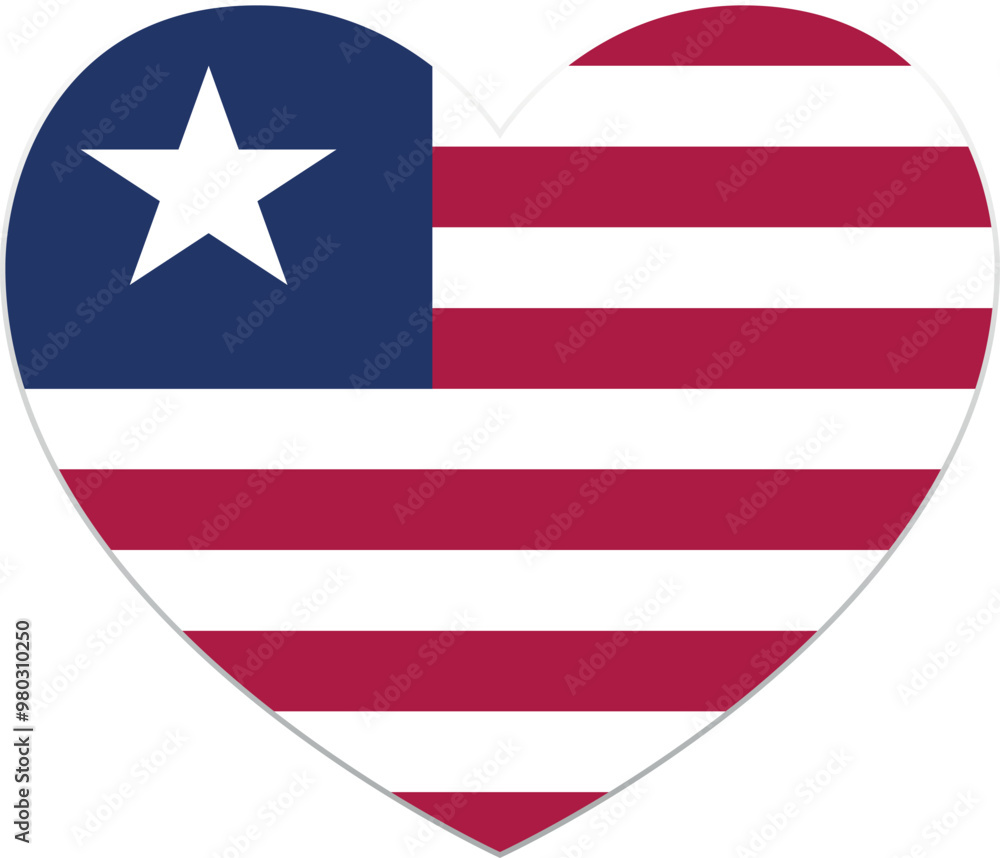 Liberia heart shape flag icon Liberia heart shape flag icon