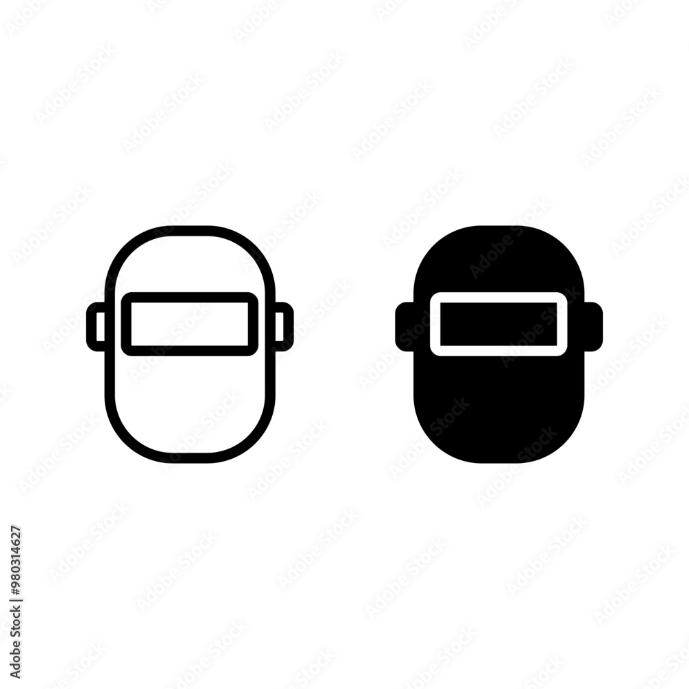 Obraz premium Welding Mask vector icon set with blank screen color editable