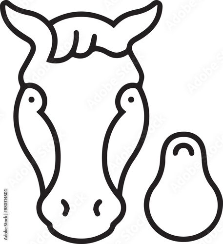 Horse icon symbol vector image Illustration 