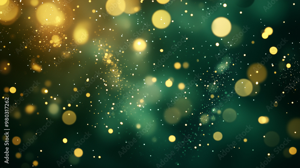 shimmering forest green texture with scattered gold accents, Abstract luxury christmas background, bokeh effects and sparkles. shimmering forest green texture with scattered gold accents, Abstract luxury christmas background, bokeh effects and sparkles.